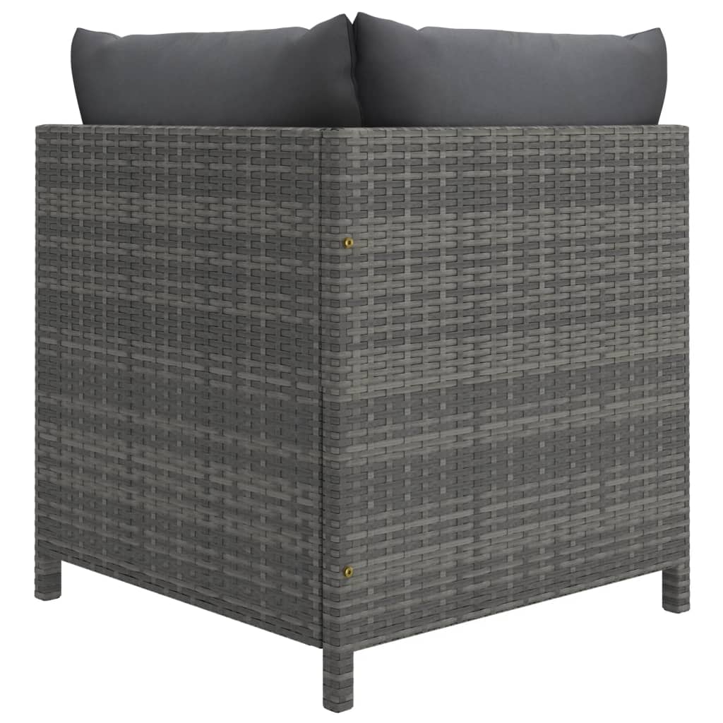 5-delige Loungeset met kussens poly rattan grijs is nu te koop bij PeponiXL, paradijselijk wonen!