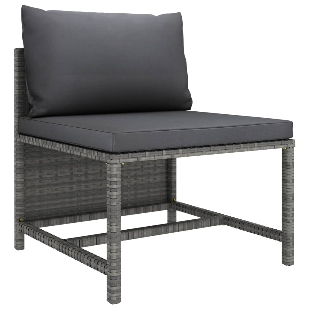 5-delige Loungeset met kussens poly rattan grijs is nu te koop bij PeponiXL, paradijselijk wonen!