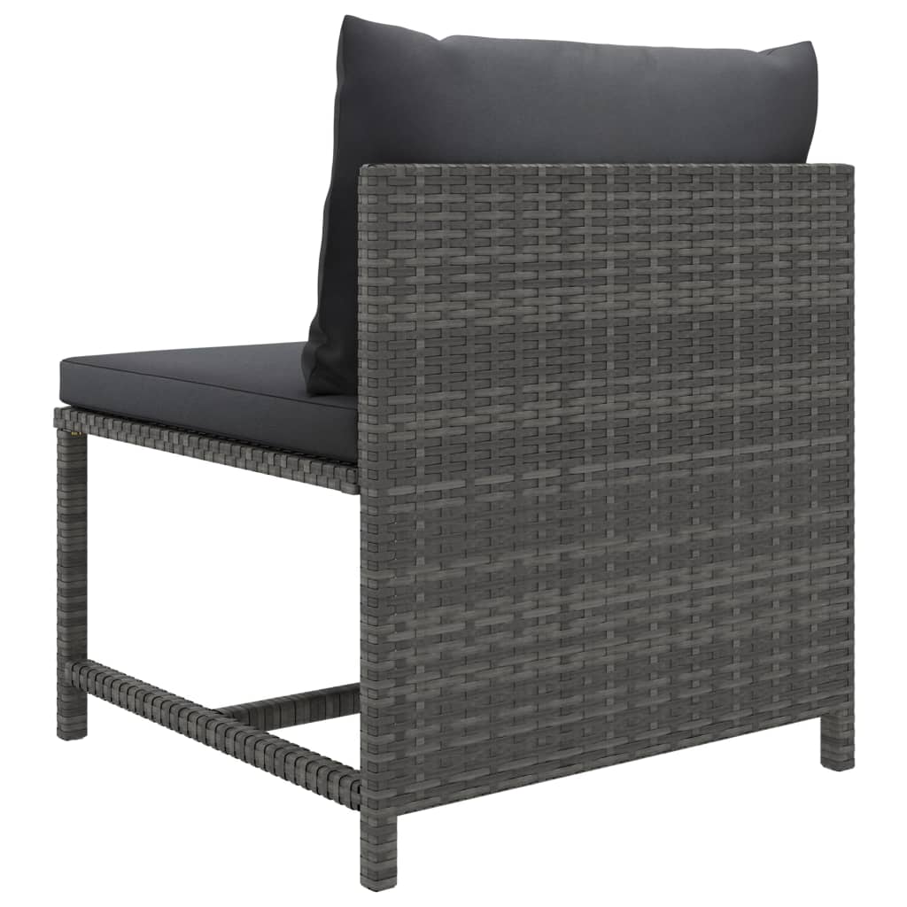 5-delige Loungeset met kussens poly rattan grijs is nu te koop bij PeponiXL, paradijselijk wonen!