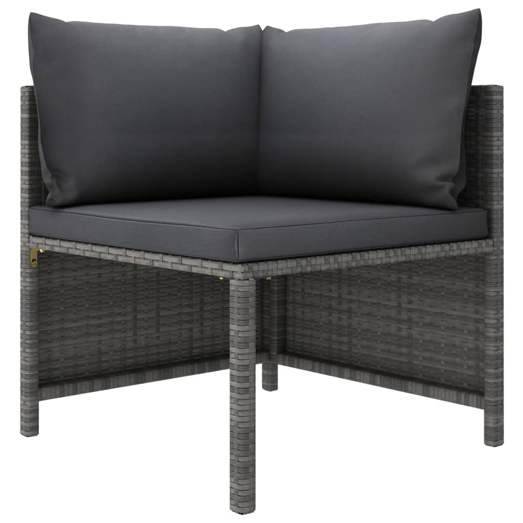 6-delige Loungeset met kussens poly rattan grijs is nu te koop bij PeponiXL, paradijselijk wonen!