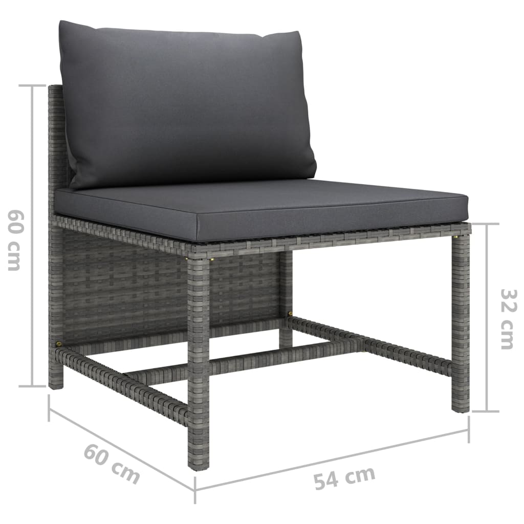 6-delige Loungeset met kussens poly rattan grijs is nu te koop bij PeponiXL, paradijselijk wonen!