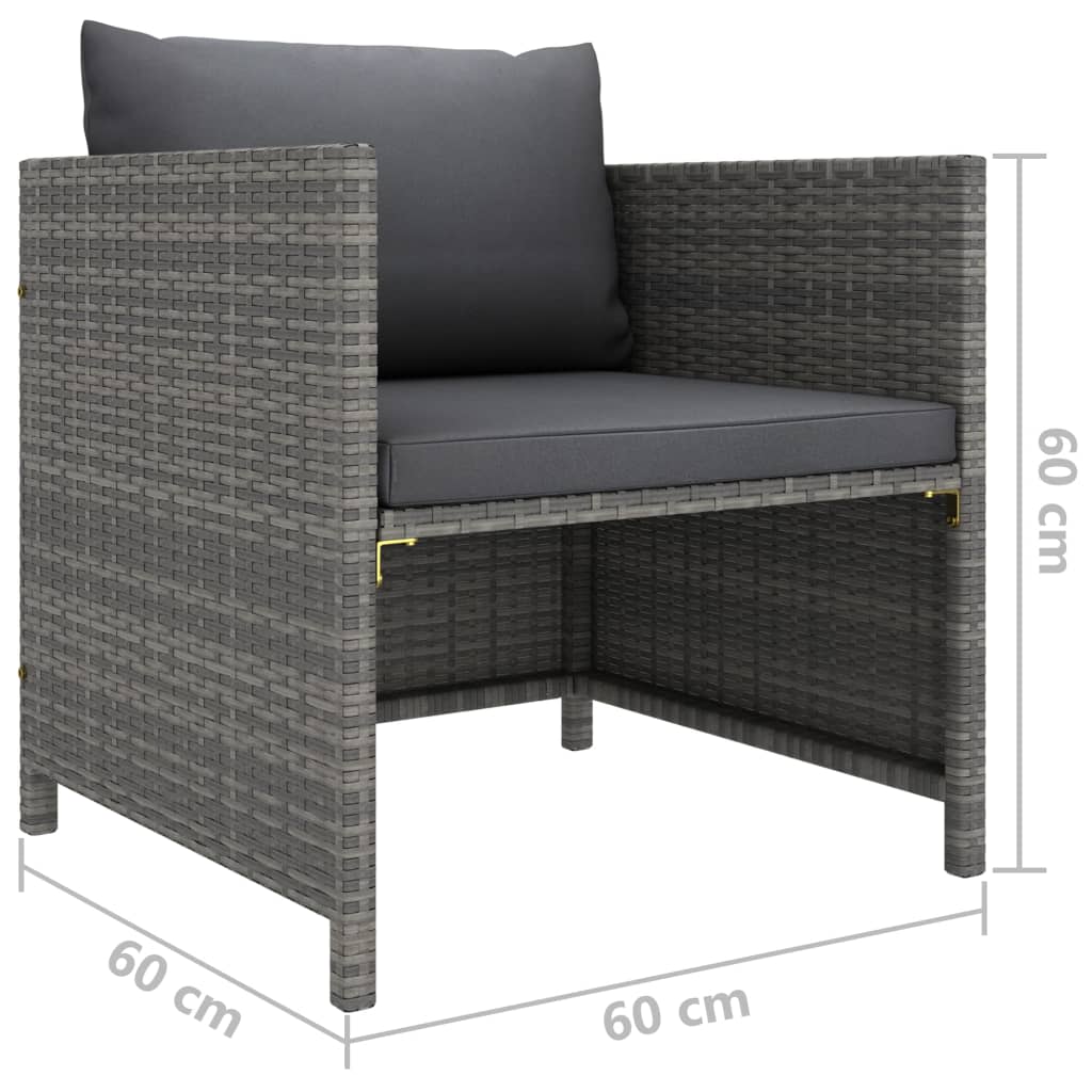6-delige Loungeset met kussens poly rattan grijs is nu te koop bij PeponiXL, paradijselijk wonen!