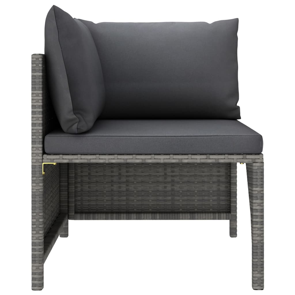 6-delige Loungeset met kussens poly rattan grijs is nu te koop bij PeponiXL, paradijselijk wonen!