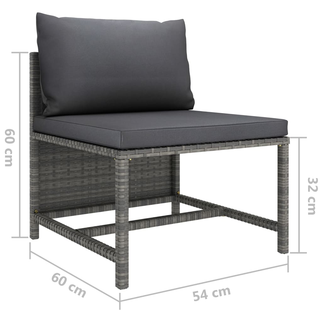 6-delige Loungeset met kussens poly rattan grijs is nu te koop bij PeponiXL, paradijselijk wonen!