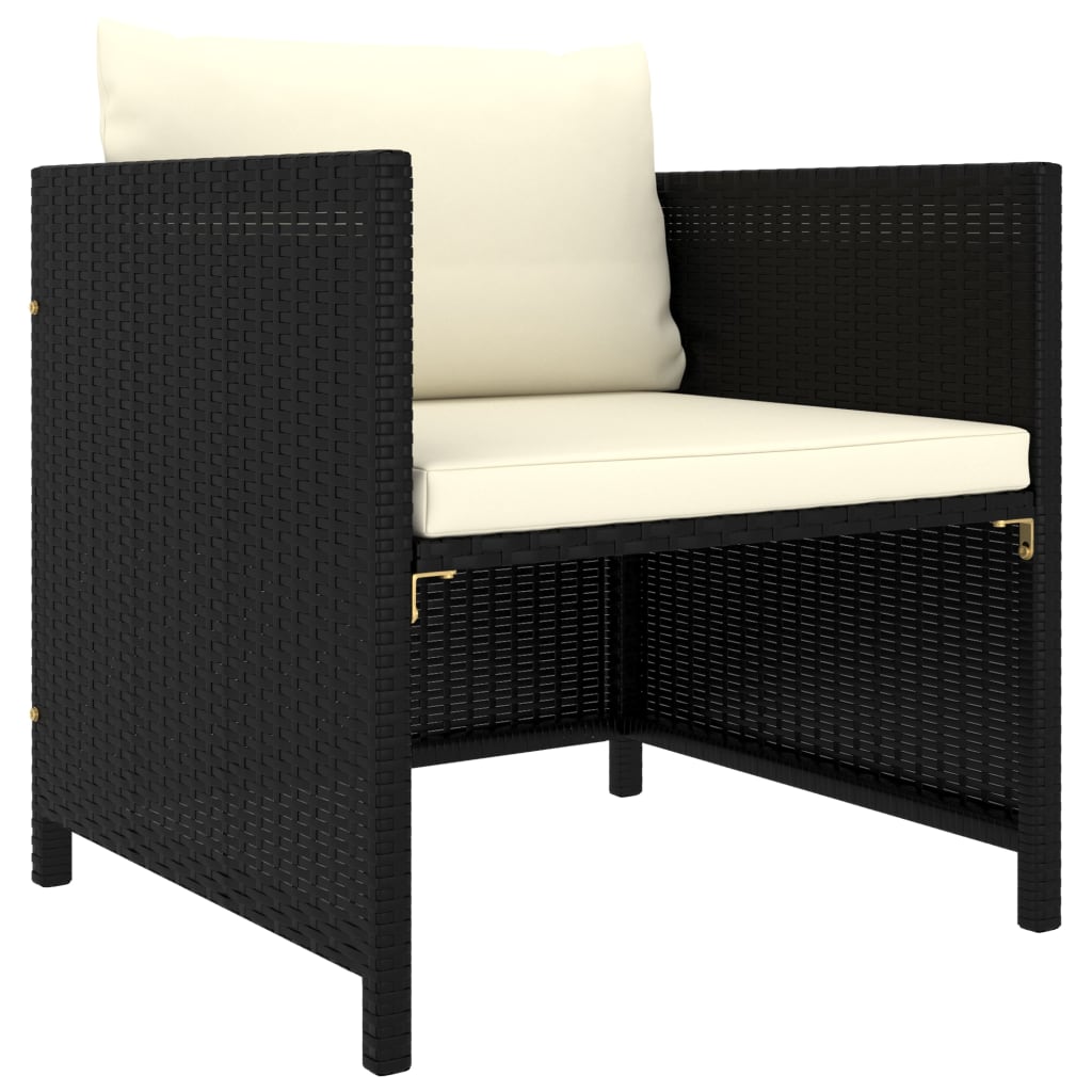 5-delige Loungeset met kussens poly rattan zwart is nu te koop bij PeponiXL, paradijselijk wonen!