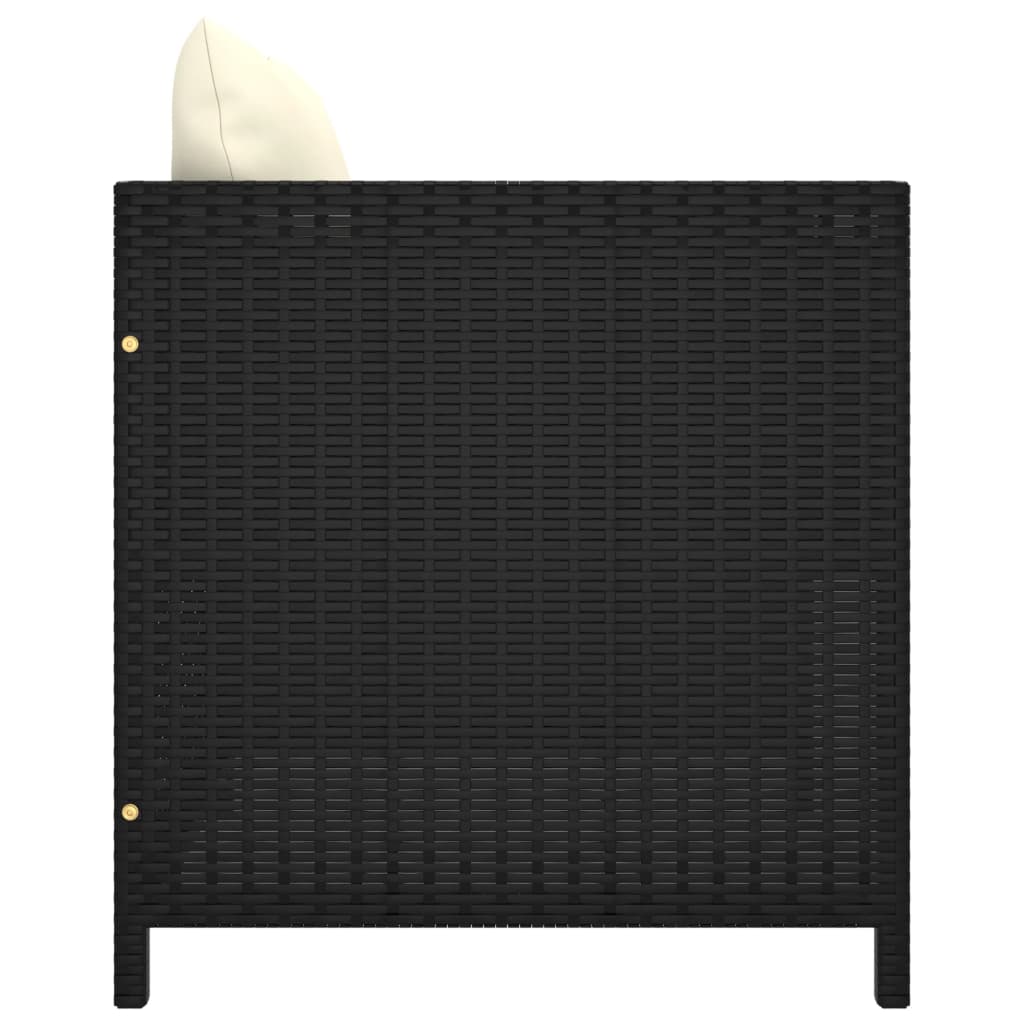 5-delige Loungeset met kussens poly rattan zwart is nu te koop bij PeponiXL, paradijselijk wonen!