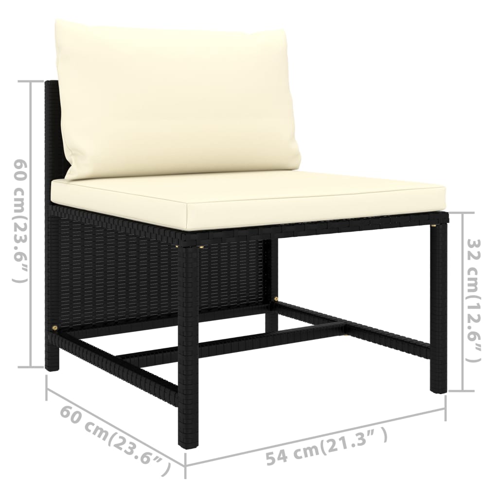 7-delige Loungeset met kussens poly rattan zwart is nu te koop bij PeponiXL, paradijselijk wonen!