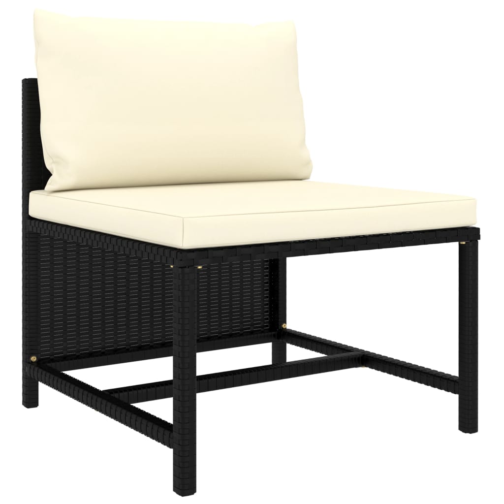 9-delige Loungeset met kussens poly rattan zwart is nu te koop bij PeponiXL, paradijselijk wonen!