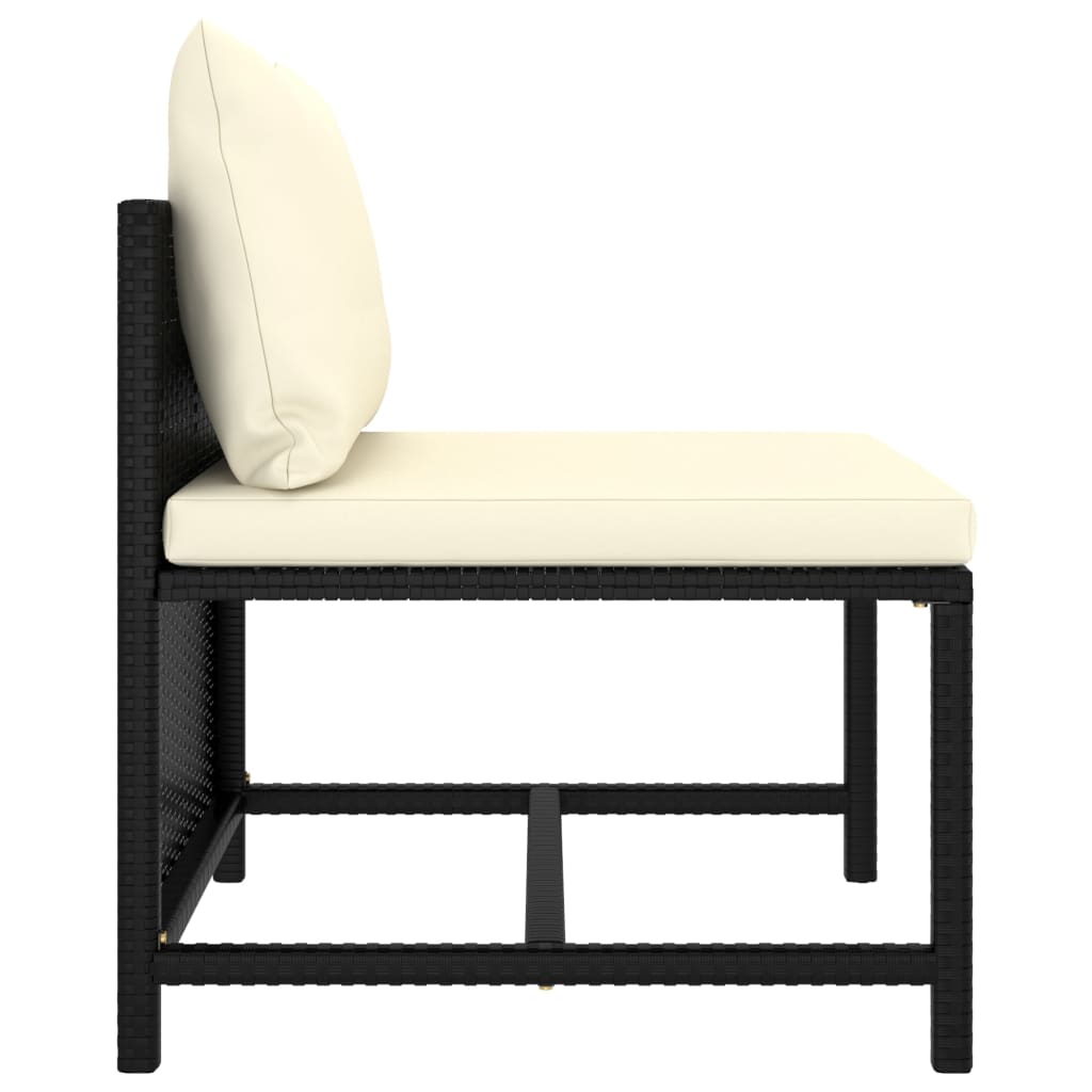 9-delige Loungeset met kussens poly rattan zwart is nu te koop bij PeponiXL, paradijselijk wonen!