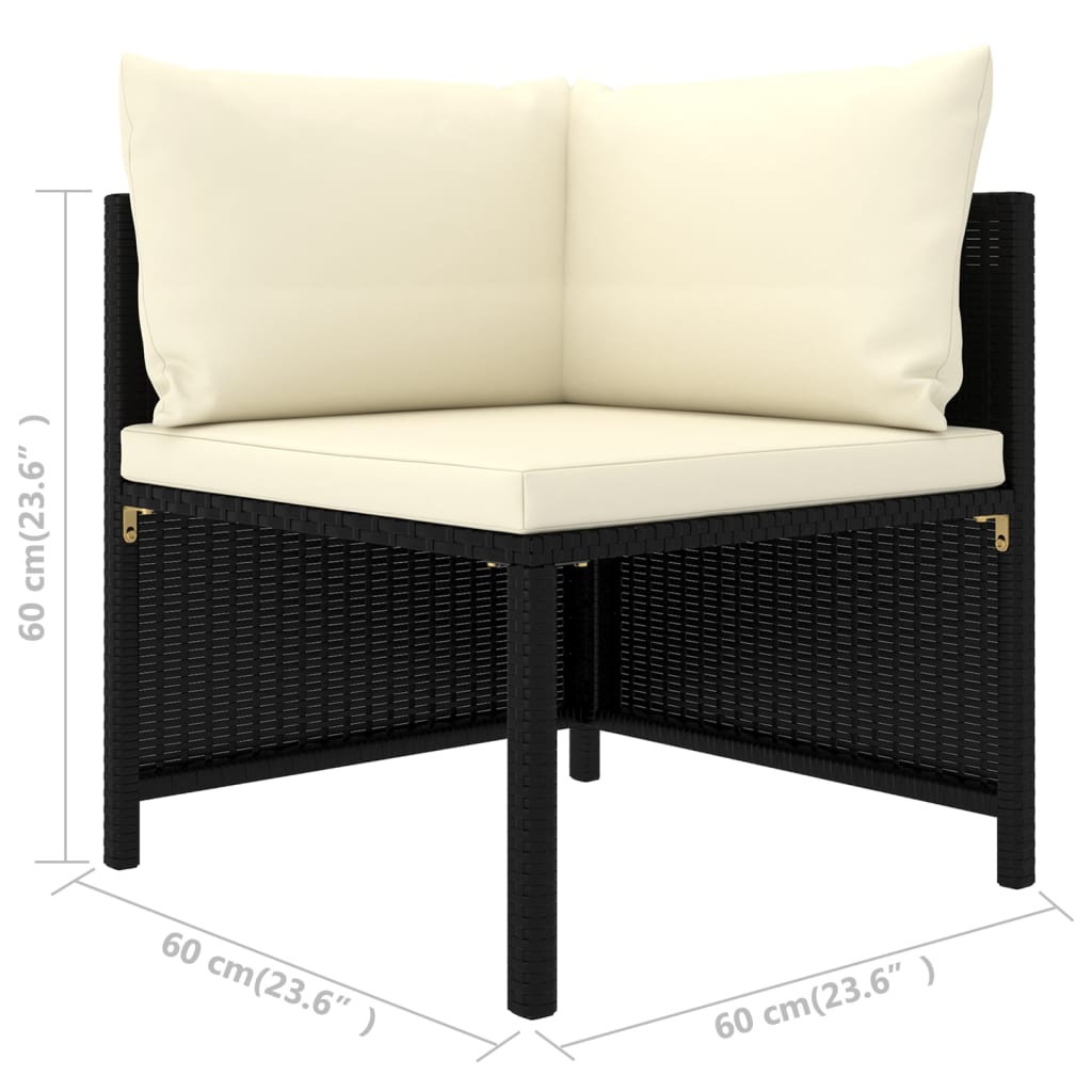 12-delige Loungeset met kussens poly rattan zwart is nu te koop bij PeponiXL, paradijselijk wonen!