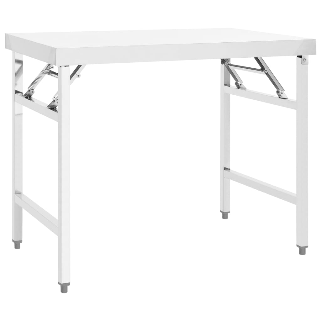 Keukenwerktafel inklapbaar 100x60x80 cm roestvrij staal is nu te koop bij PeponiXL, paradijselijk wonen!