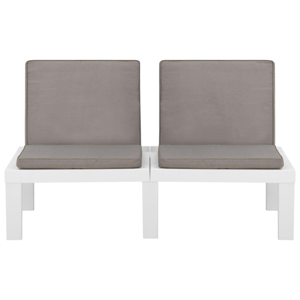 3-delige Loungeset met kussens kunststof wit is nu te koop bij PeponiXL, paradijselijk wonen!