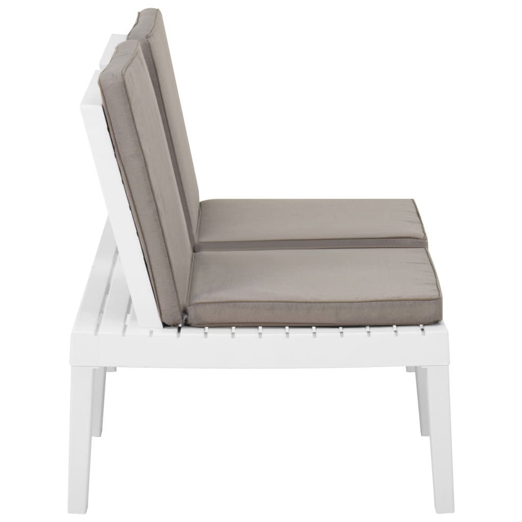 3-delige Loungeset met kussens kunststof wit is nu te koop bij PeponiXL, paradijselijk wonen!
