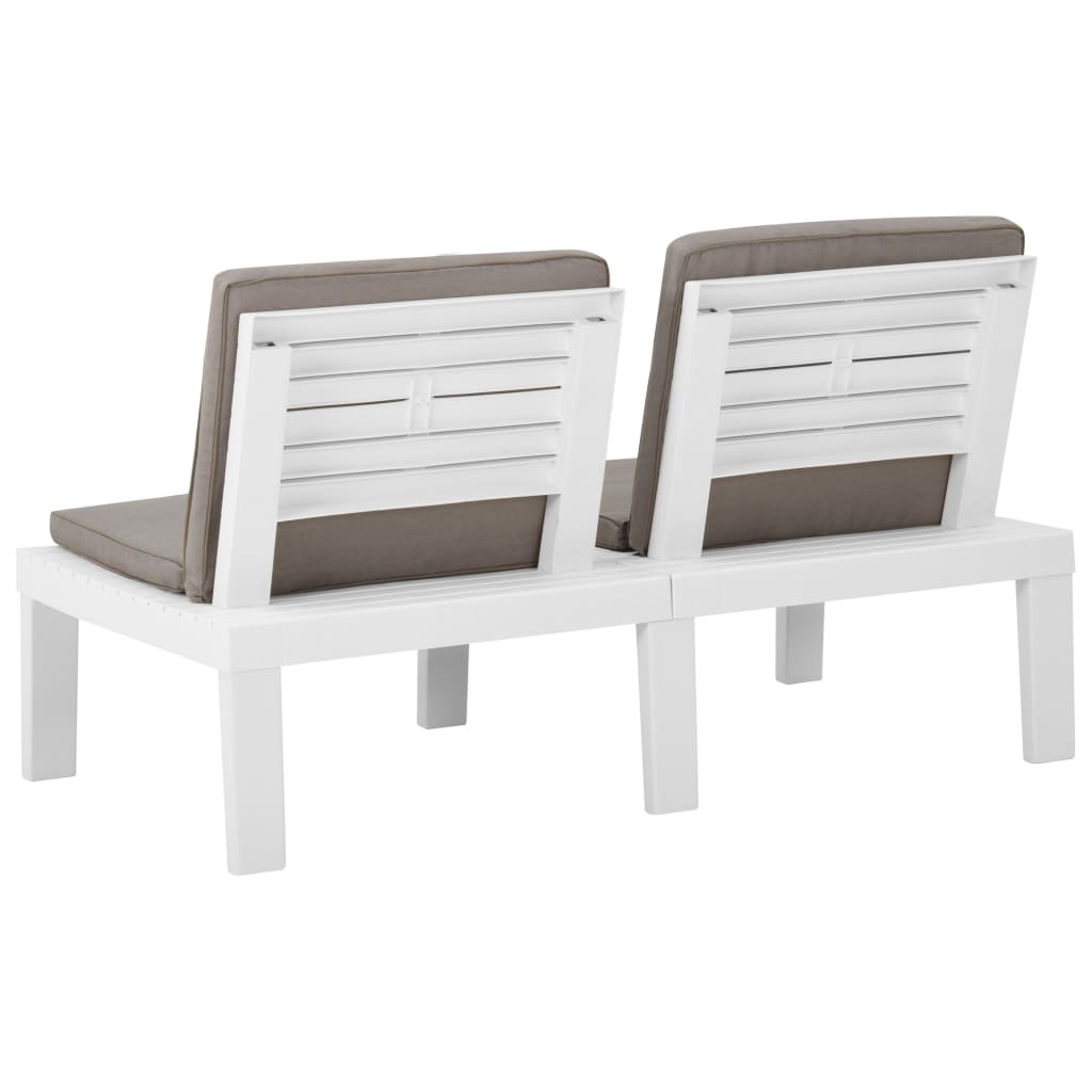 3-delige Loungeset met kussens kunststof wit is nu te koop bij PeponiXL, paradijselijk wonen!