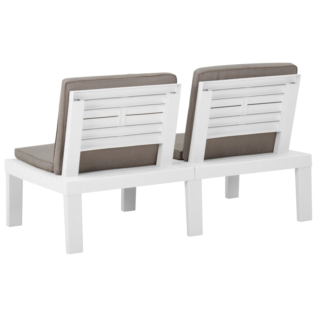 4-delige Loungeset met kussens kunststof wit is nu te koop bij PeponiXL, paradijselijk wonen!