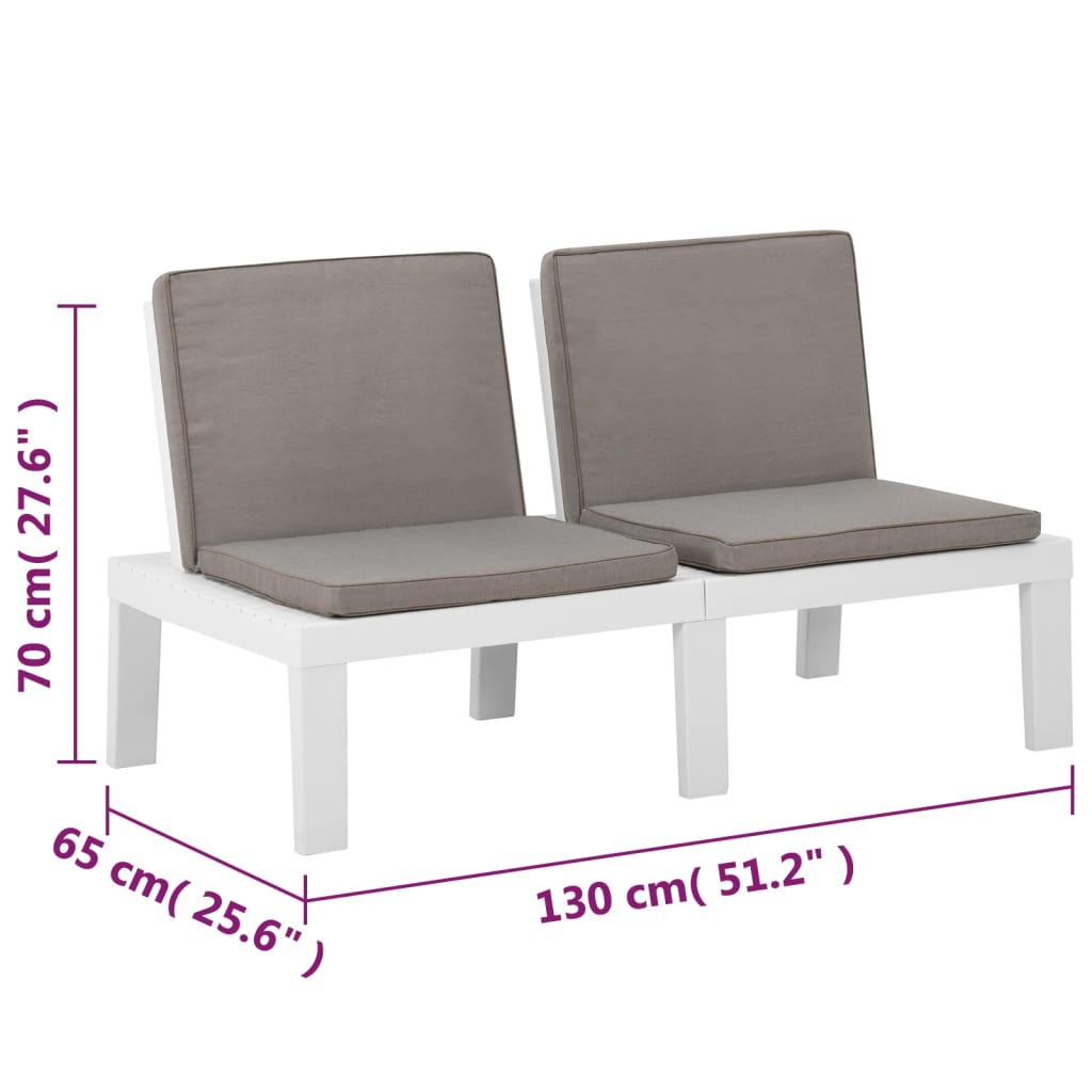 4-delige Loungeset met kussens kunststof wit is nu te koop bij PeponiXL, paradijselijk wonen!