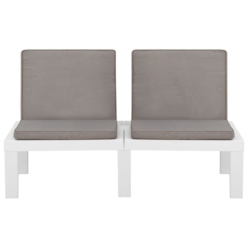 6-delige Loungeset met kussens kunststof wit is nu te koop bij PeponiXL, paradijselijk wonen!