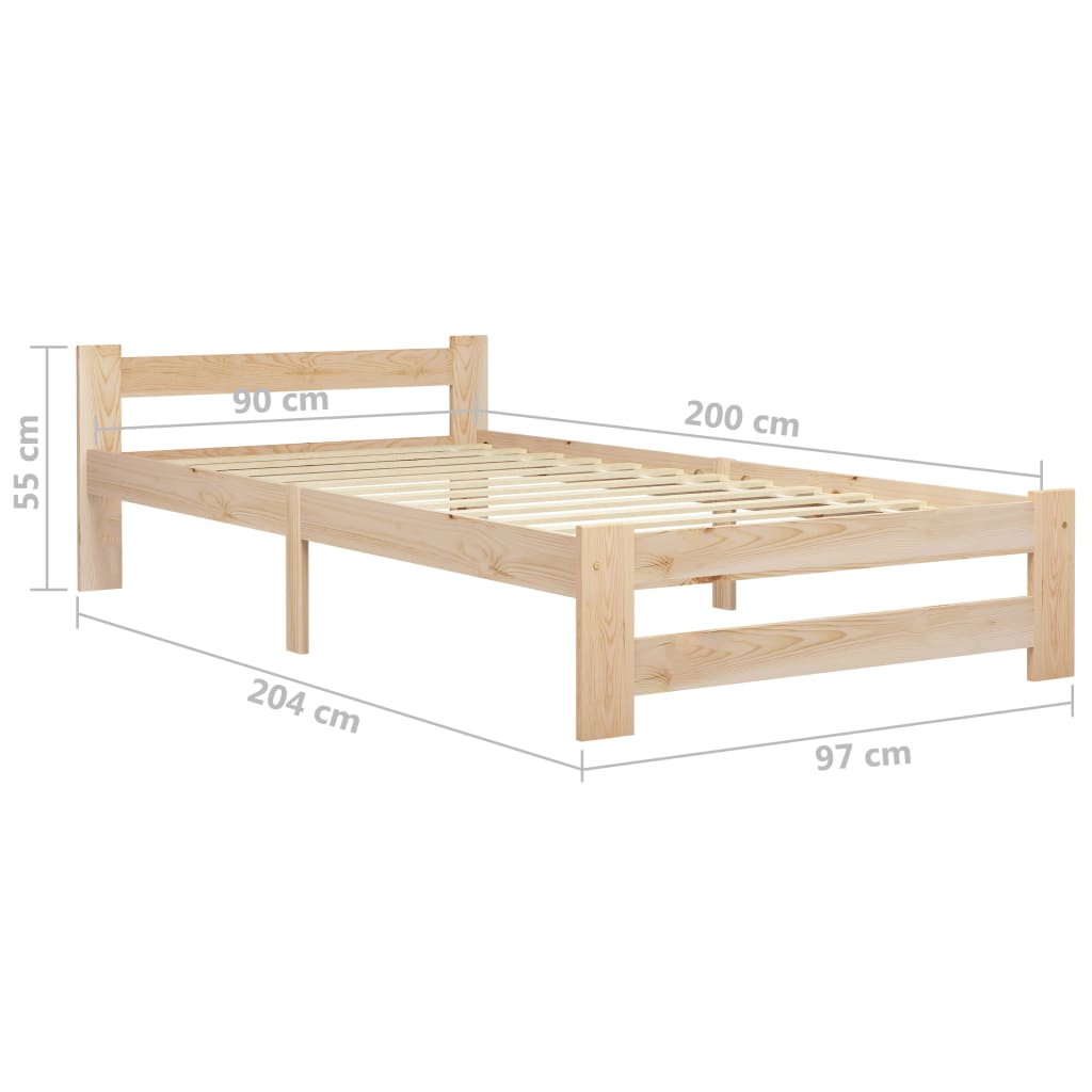 Bedframe massief grenenhout 90x200 cm is nu te koop bij PeponiXL, paradijselijk wonen!