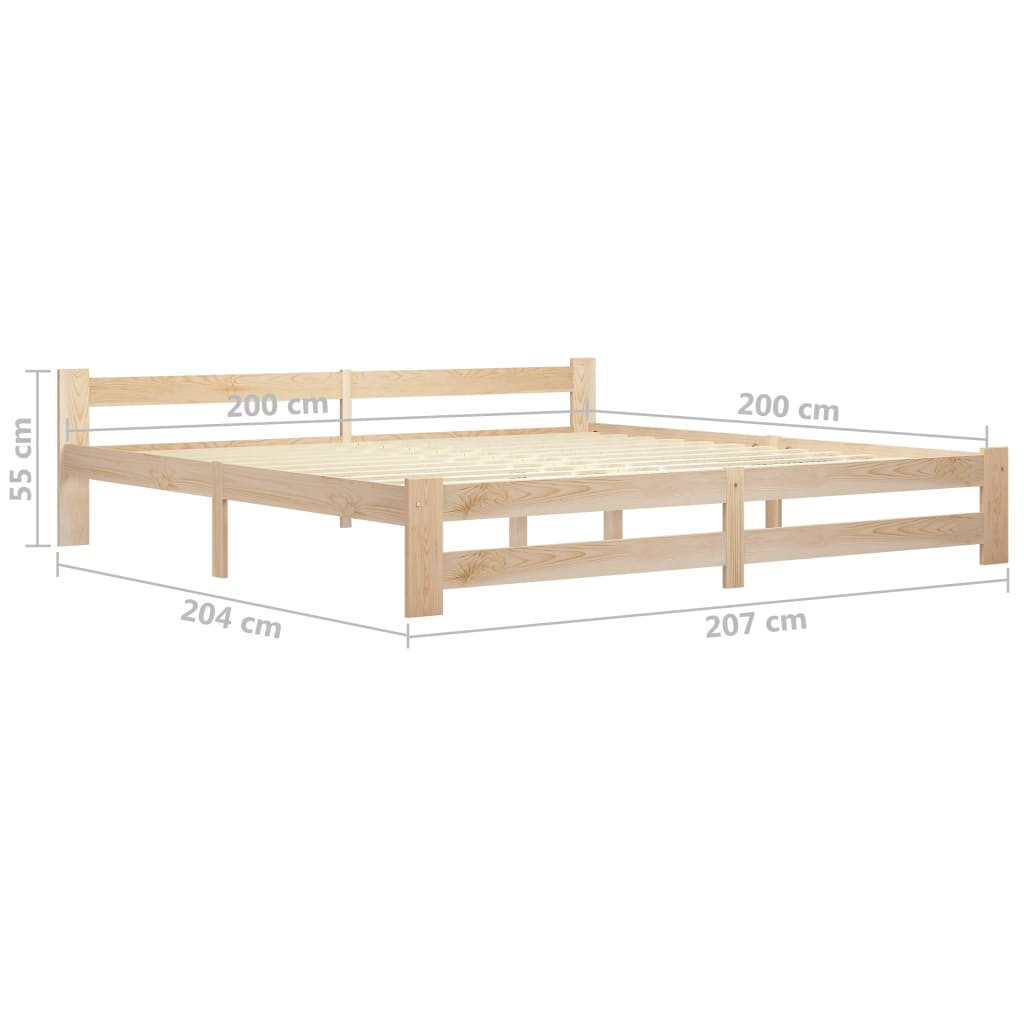 Bedframe massief grenenhout 200x200 cm is nu te koop bij PeponiXL, paradijselijk wonen!