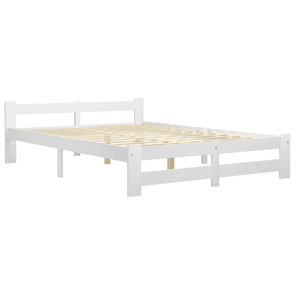 Bedframe massief grenenhout wit 140x200 cm is nu te koop bij PeponiXL, paradijselijk wonen!