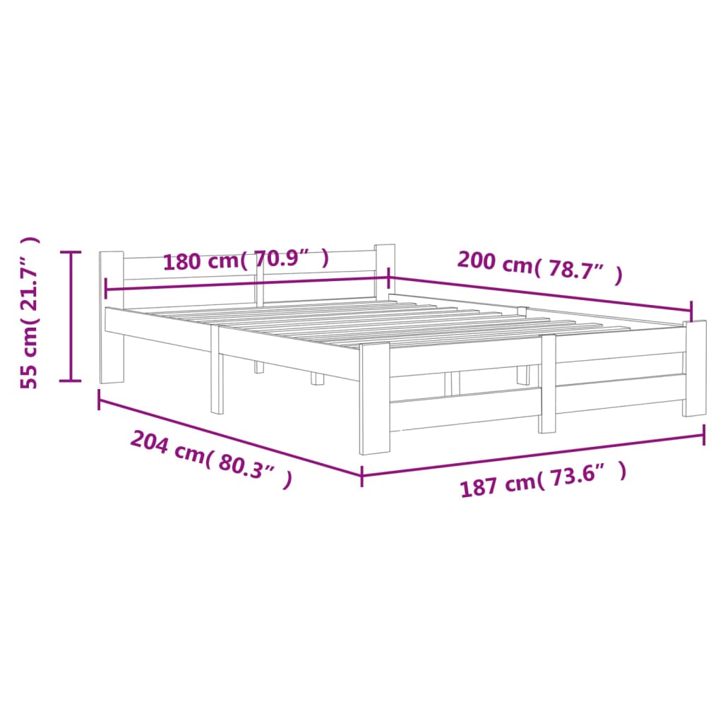 Bedframe massief grenenhout wit 180x200 cm is nu te koop bij PeponiXL, paradijselijk wonen!
