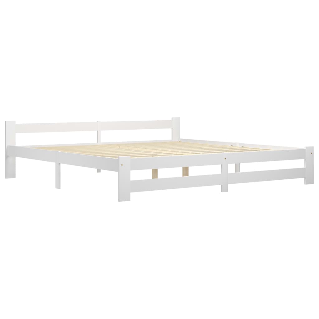 Bedframe massief grenenhout wit 200x200 cm is nu te koop bij PeponiXL, paradijselijk wonen!