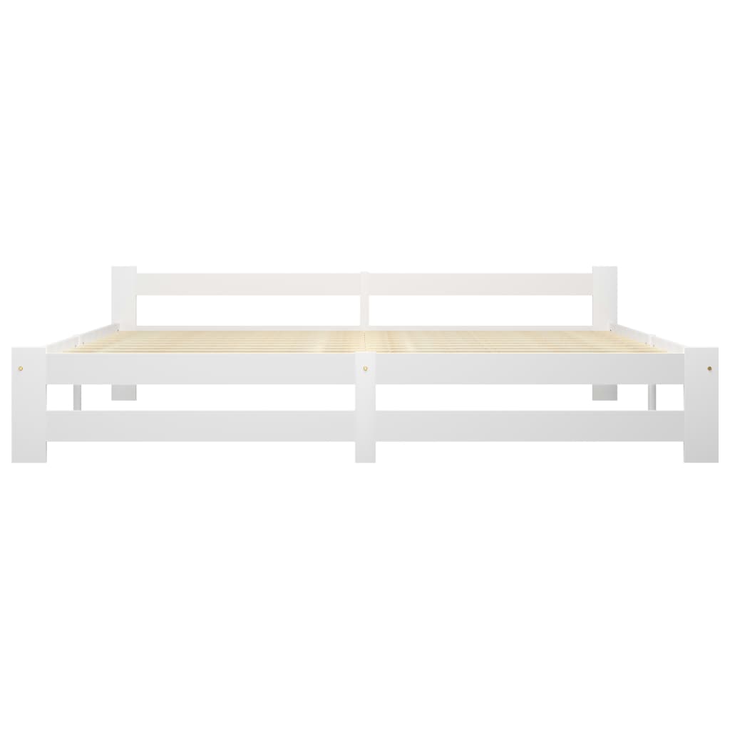 Bedframe massief grenenhout wit 200x200 cm is nu te koop bij PeponiXL, paradijselijk wonen!