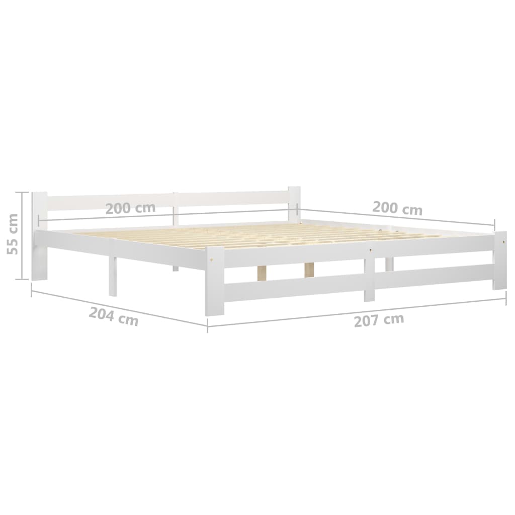 Bedframe massief grenenhout wit 200x200 cm is nu te koop bij PeponiXL, paradijselijk wonen!