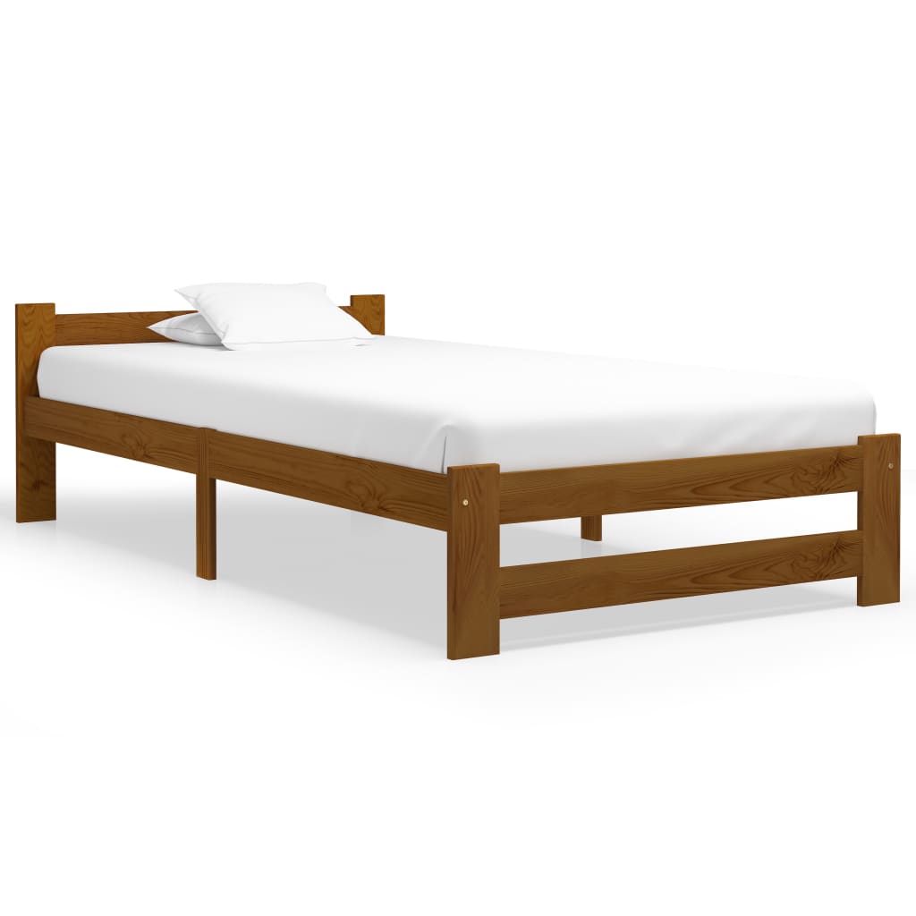 Bedframe massief grenenhout honingbruin 100x200 cm is nu te koop bij PeponiXL, paradijselijk wonen!