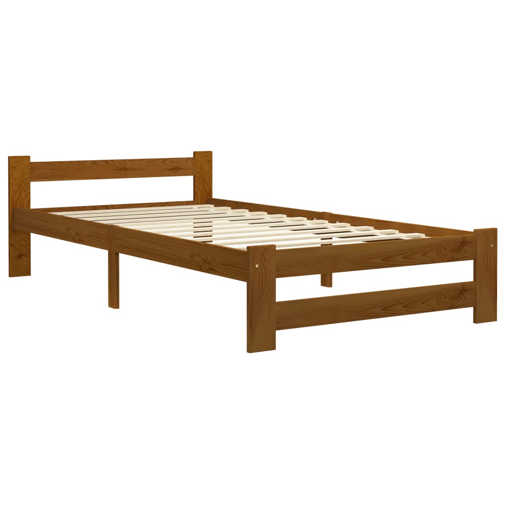 Bedframe massief grenenhout honingbruin 100x200 cm is nu te koop bij PeponiXL, paradijselijk wonen!