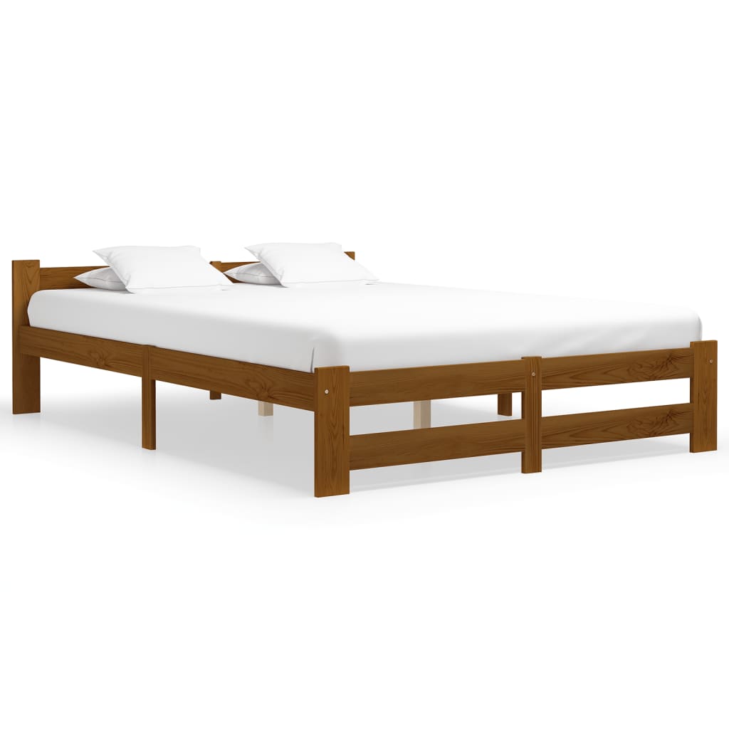 Bedframe massief grenenhout honingbruin 160x200 cm is nu te koop bij PeponiXL, paradijselijk wonen!