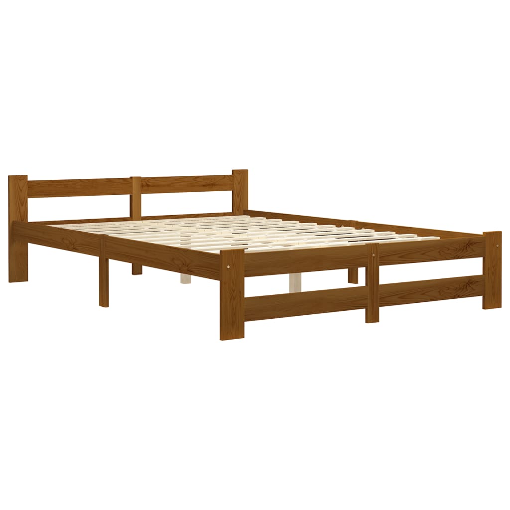 Bedframe massief grenenhout honingbruin 160x200 cm is nu te koop bij PeponiXL, paradijselijk wonen!