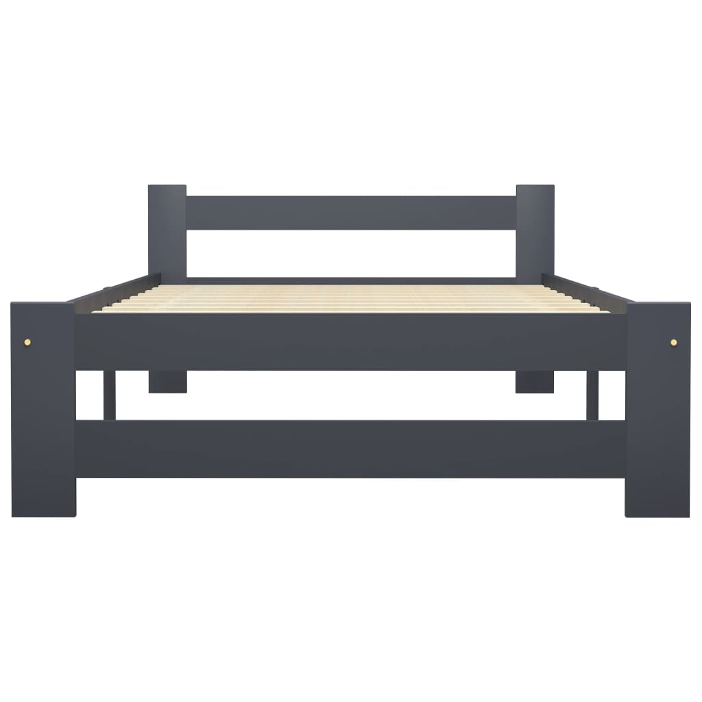 Bedframe massief grenenhout donkergrijs 100x200 cm is nu te koop bij PeponiXL, paradijselijk wonen!