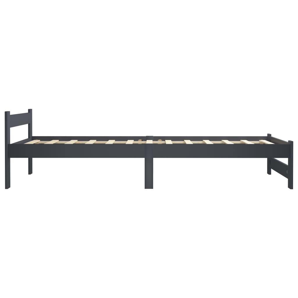 Bedframe massief grenenhout donkergrijs 100x200 cm is nu te koop bij PeponiXL, paradijselijk wonen!