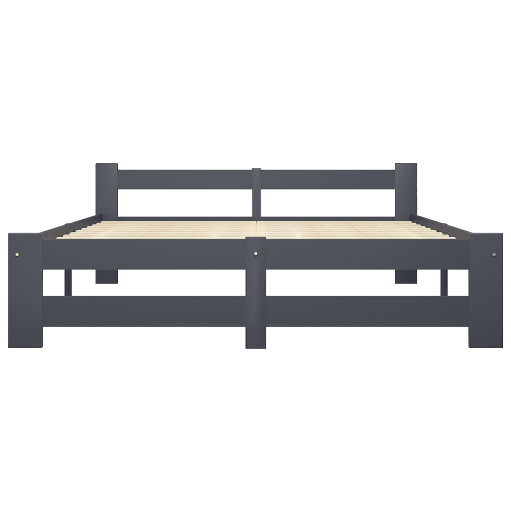 Bedframe massief grenenhout donkergrijs 160x200 cm is nu te koop bij PeponiXL, paradijselijk wonen!