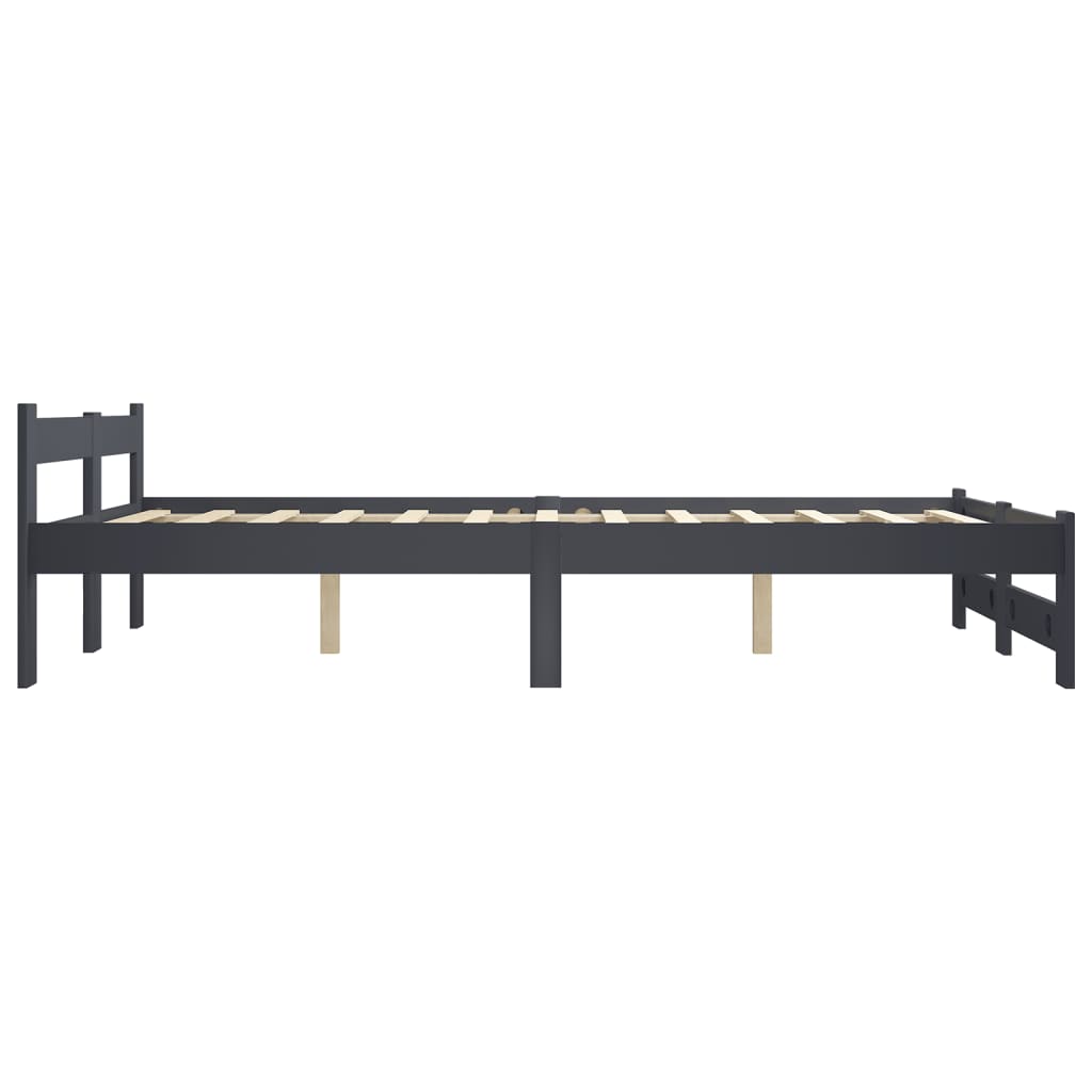Bedframe massief grenenhout donkergrijs 160x200 cm is nu te koop bij PeponiXL, paradijselijk wonen!