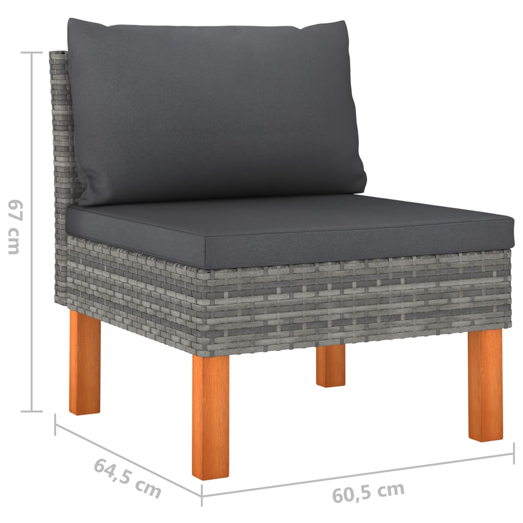 Tuinbank 4-zits met kussens poly rattan grijs is nu te koop bij PeponiXL, paradijselijk wonen!