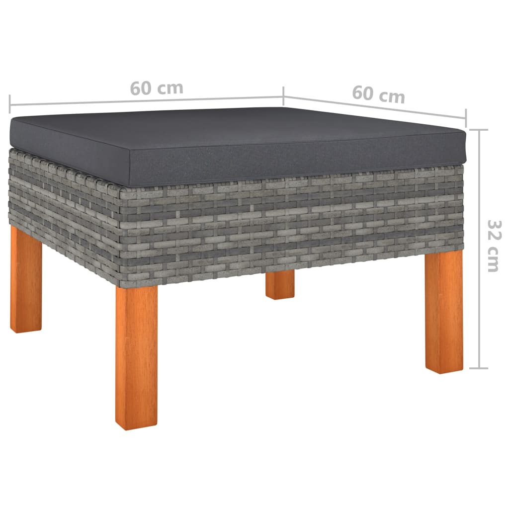 8-delige Loungeset met kussens poly rattan grijs is nu te koop bij PeponiXL, paradijselijk wonen!