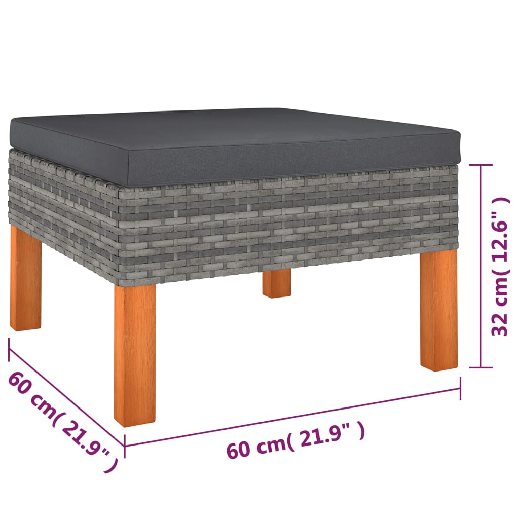 9-delige Loungeset met kussens poly rattan grijs is nu te koop bij PeponiXL, paradijselijk wonen!