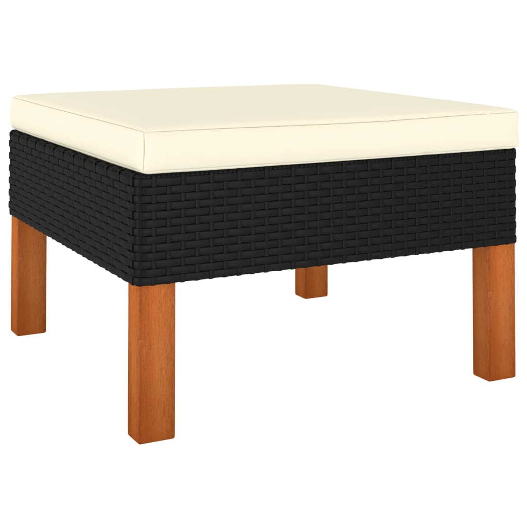 9-delige Loungeset met kussens poly rattan zwart is nu te koop bij PeponiXL, paradijselijk wonen!