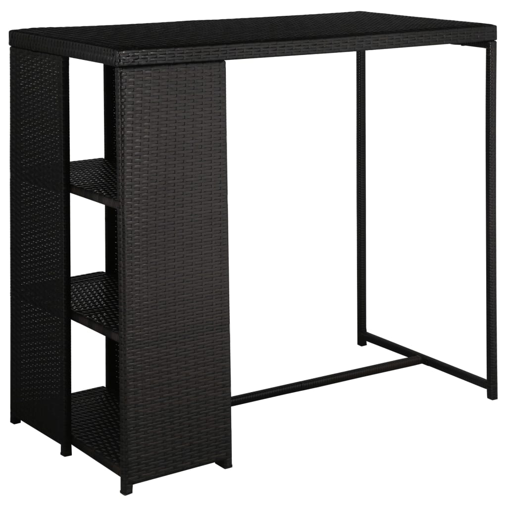 5-delige Tuinbarset met kussens poly rattan zwart is nu te koop bij PeponiXL, paradijselijk wonen!