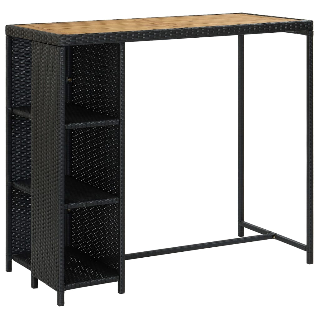 5-delige Tuinbarset met kussens poly rattan zwart is nu te koop bij PeponiXL, paradijselijk wonen!