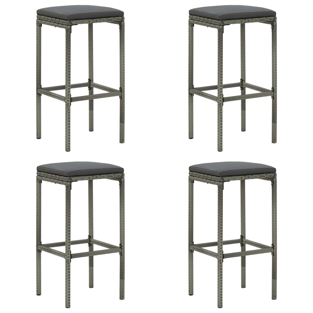 5-delige Tuinbarset met kussens poly rattan grijs is nu te koop bij PeponiXL, paradijselijk wonen!
