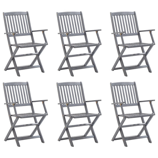 Tuinstoelen 6 st inklapbaar massief acaciahout is nu te koop bij PeponiXL, paradijselijk wonen!