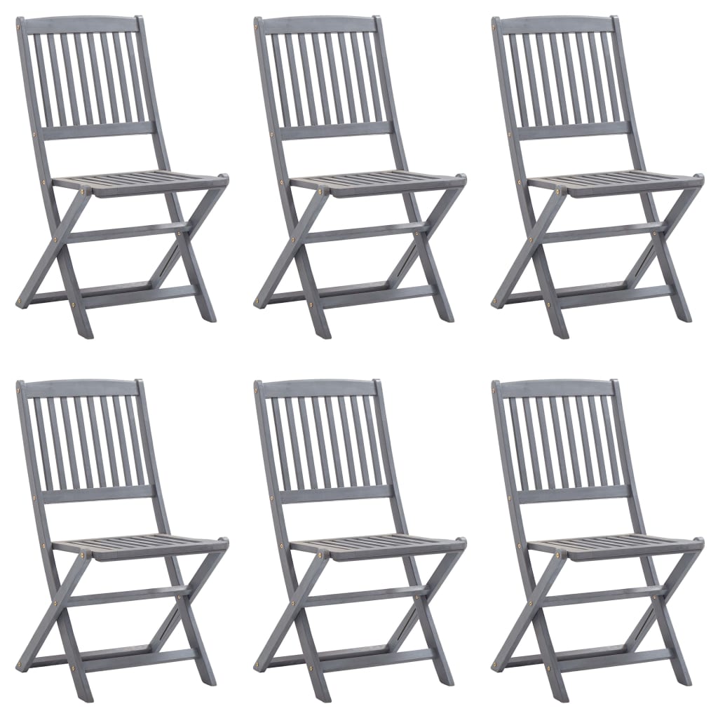 Tuinstoelen 6 st inklapbaar massief acaciahout is nu te koop bij PeponiXL, paradijselijk wonen!
