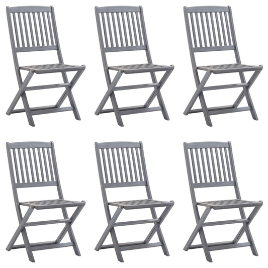 Tuinstoelen 6 st inklapbaar massief acaciahout is nu te koop bij PeponiXL, paradijselijk wonen!