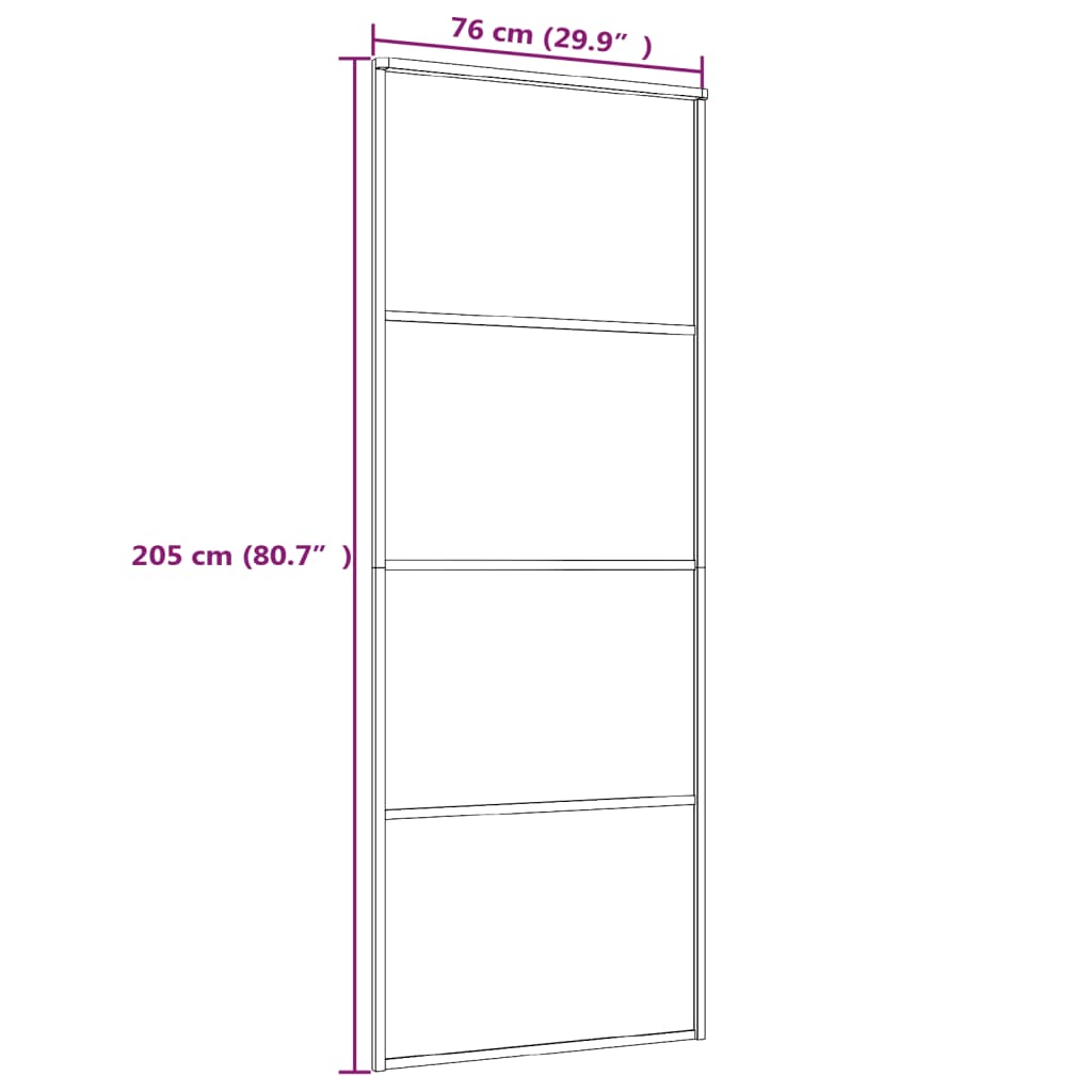 Schuifdeur 76x205 cm aluminium en ESG-glas zwart is nu te koop bij PeponiXL, paradijselijk wonen!