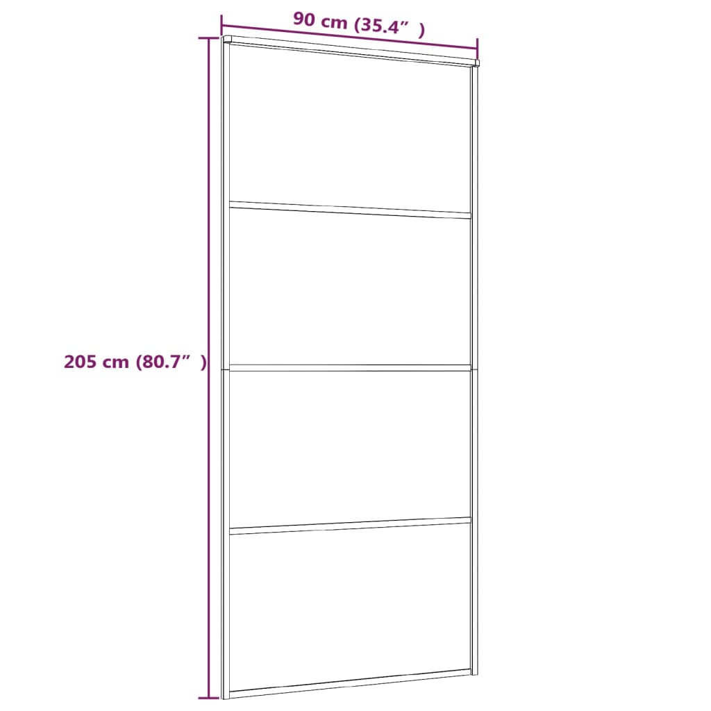 Schuifdeur 90x205 cm aluminium en ESG-glas zwart is nu te koop bij PeponiXL, paradijselijk wonen!