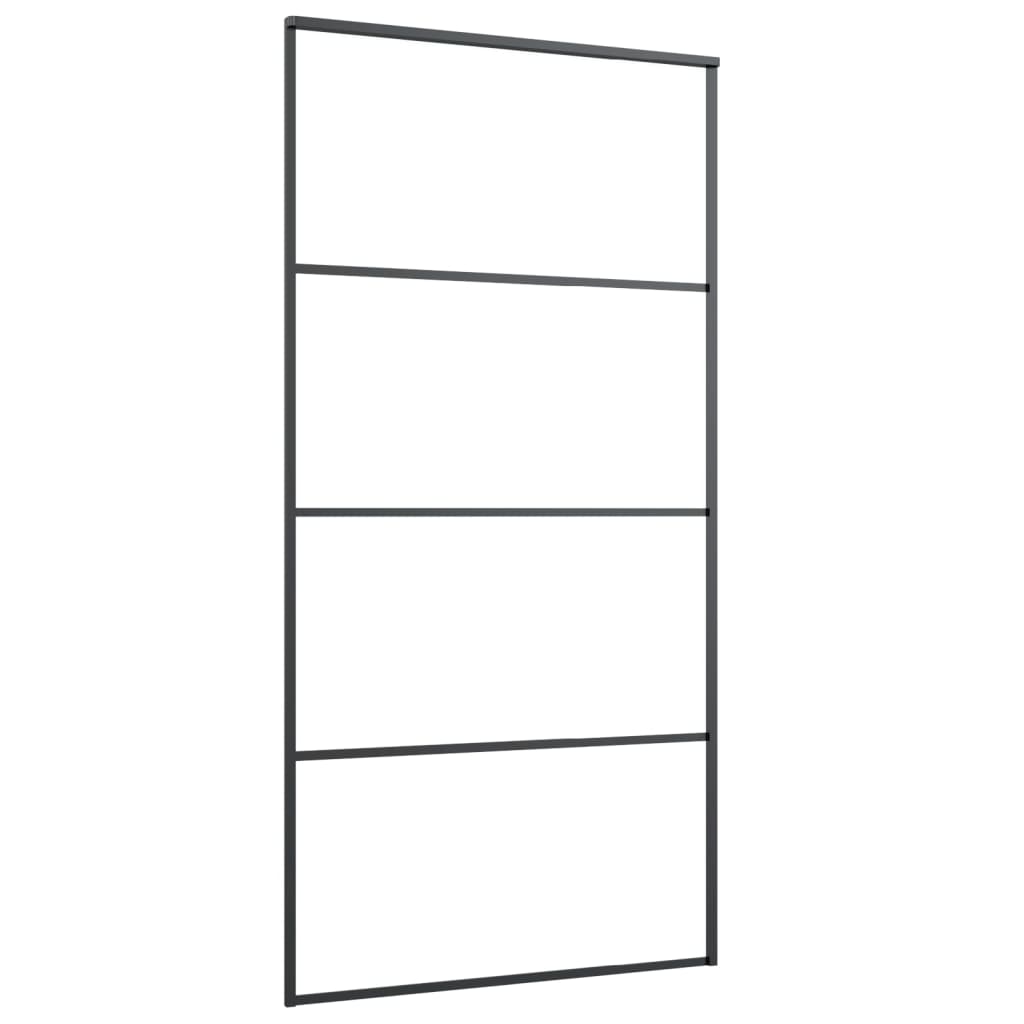 Schuifdeur 102,5x205 cm aluminium en ESG-glas zwart is nu te koop bij PeponiXL, paradijselijk wonen!