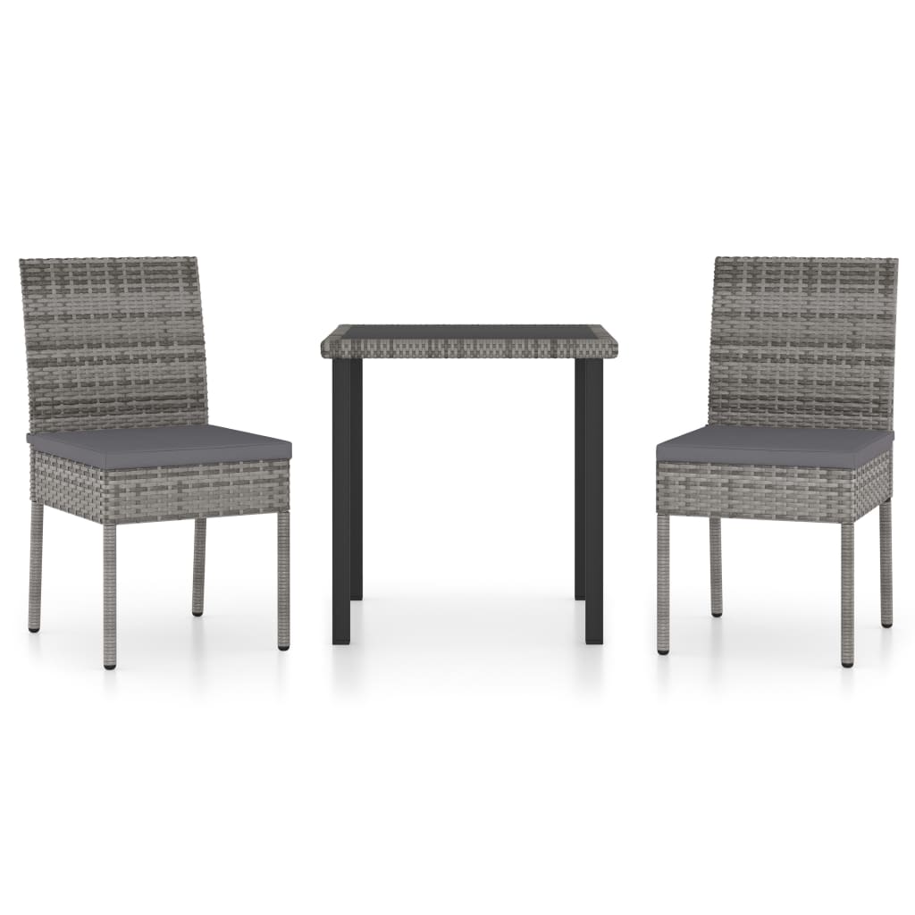 3-delige Tuinset poly rattan grijs is nu te koop bij PeponiXL, paradijselijk wonen!